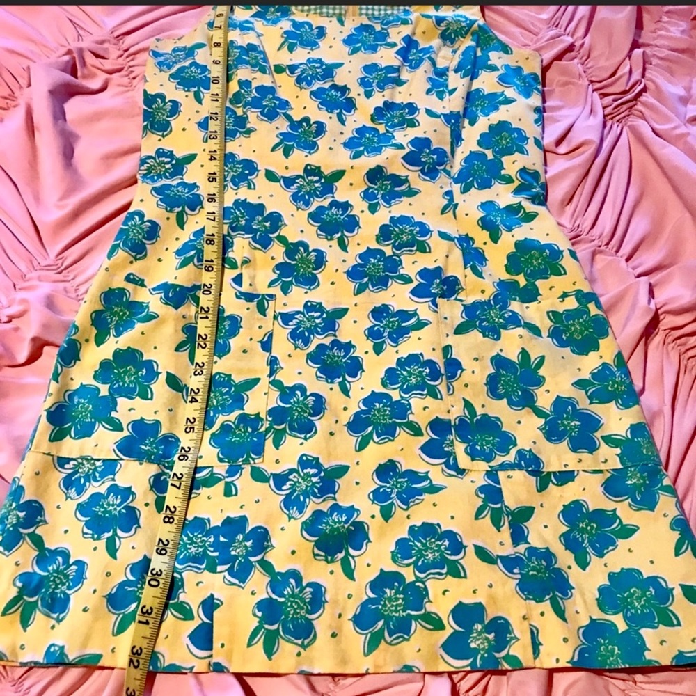 Lilly Pulitzer vintage yellow shift w/dogwood pattern - size 2 - Picture 6 of 8